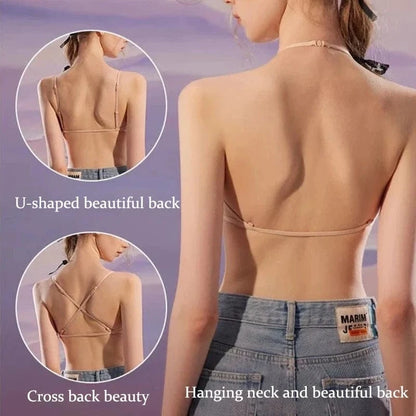 Women Seamless Bras Deep V Neck Brassiere Adjustable Straps Underwear Wireless Push Up Bralette Female Sleeping Soft Lingerie - A-1 Thread Vault