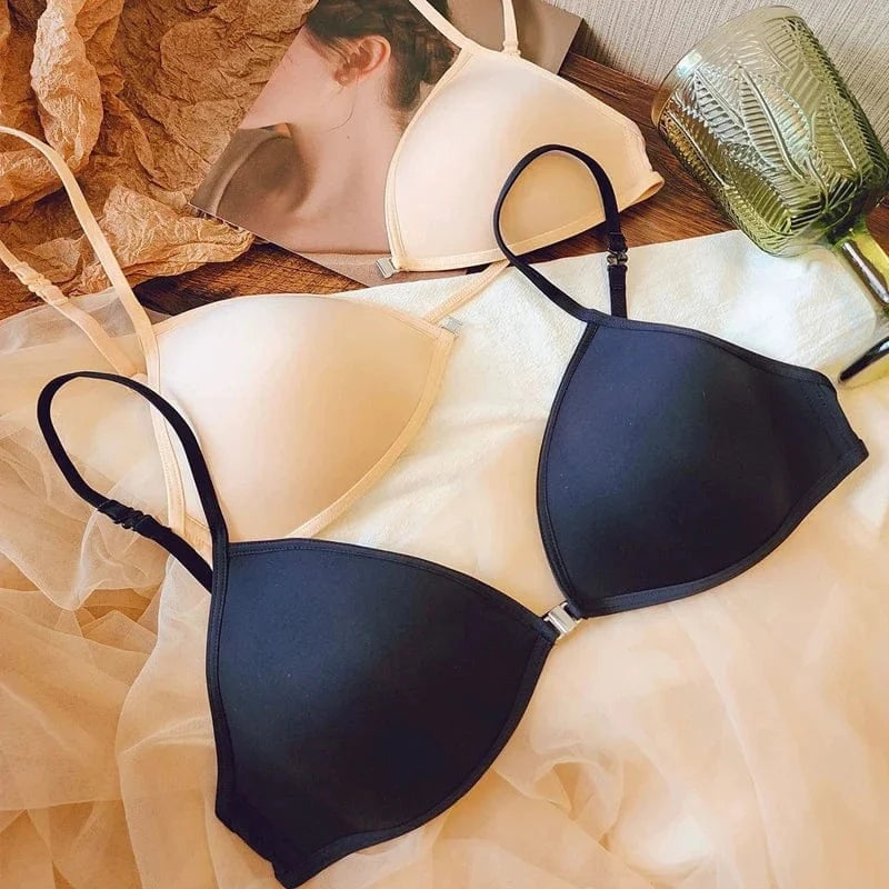 Women Seamless Bras Deep V Neck Brassiere Adjustable Straps Underwear Wireless Push Up Bralette Female Sleeping Soft Lingerie - A-1 Thread Vault