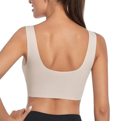 Women Seamless Plus Size Bras Sexy Patchwork Lace Top Push Up Sports Brassiere Female Backless Fitness Sleep Vest Bralette New - A-1 Thread Vault