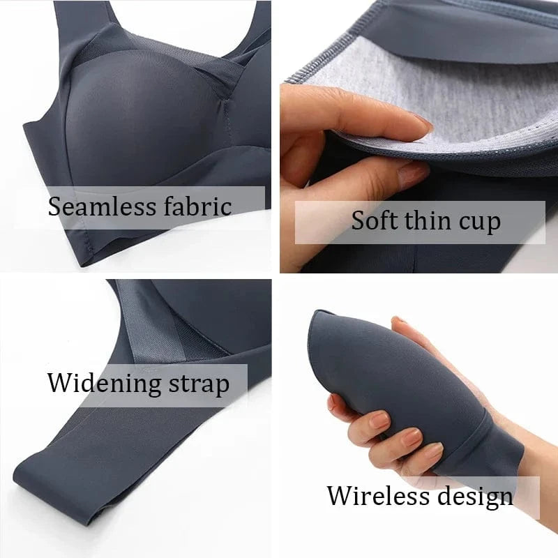Women Seamless Plus Size Bras Sexy Patchwork Lace Top Push Up Sports Brassiere Female Backless Fitness Sleep Vest Bralette New - A-1 Thread Vault