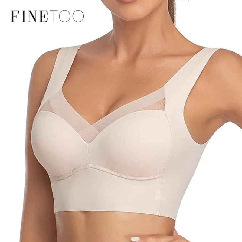 Women Seamless Plus Size Bras Sexy Patchwork Lace Top Push Up Sports Brassiere Female Backless Fitness Sleep Vest Bralette New - A-1 Thread Vault