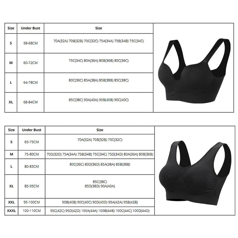 Women Wireless Sports Bra Fitness Running Vest Gym Workout Underwear Padded Tops Bralette Breathable Brassiere Push Up Bras - A-1 Thread Vault