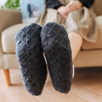Women's Autumn Winter Plush Lined Indoor Low Cut Socks - A-1 Thread Vault