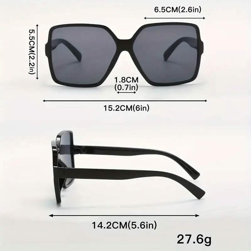 Women's Black Oversized PC Frame Glasses - A-1 Thread Vault