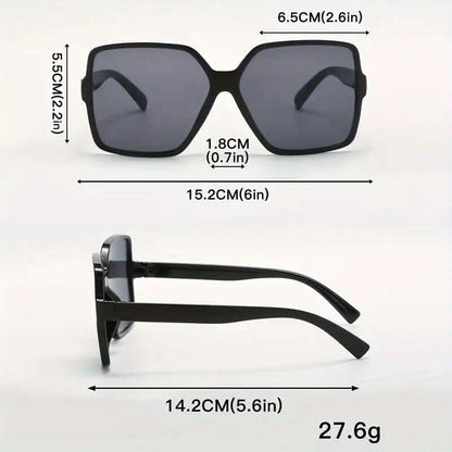 Women's Black Oversized PC Frame Glasses - A-1 Thread Vault