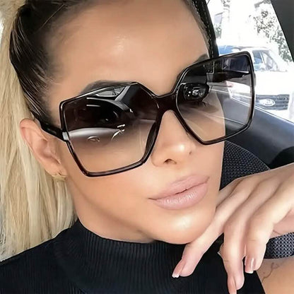 Women's Black Oversized PC Frame Glasses - A-1 Thread Vault
