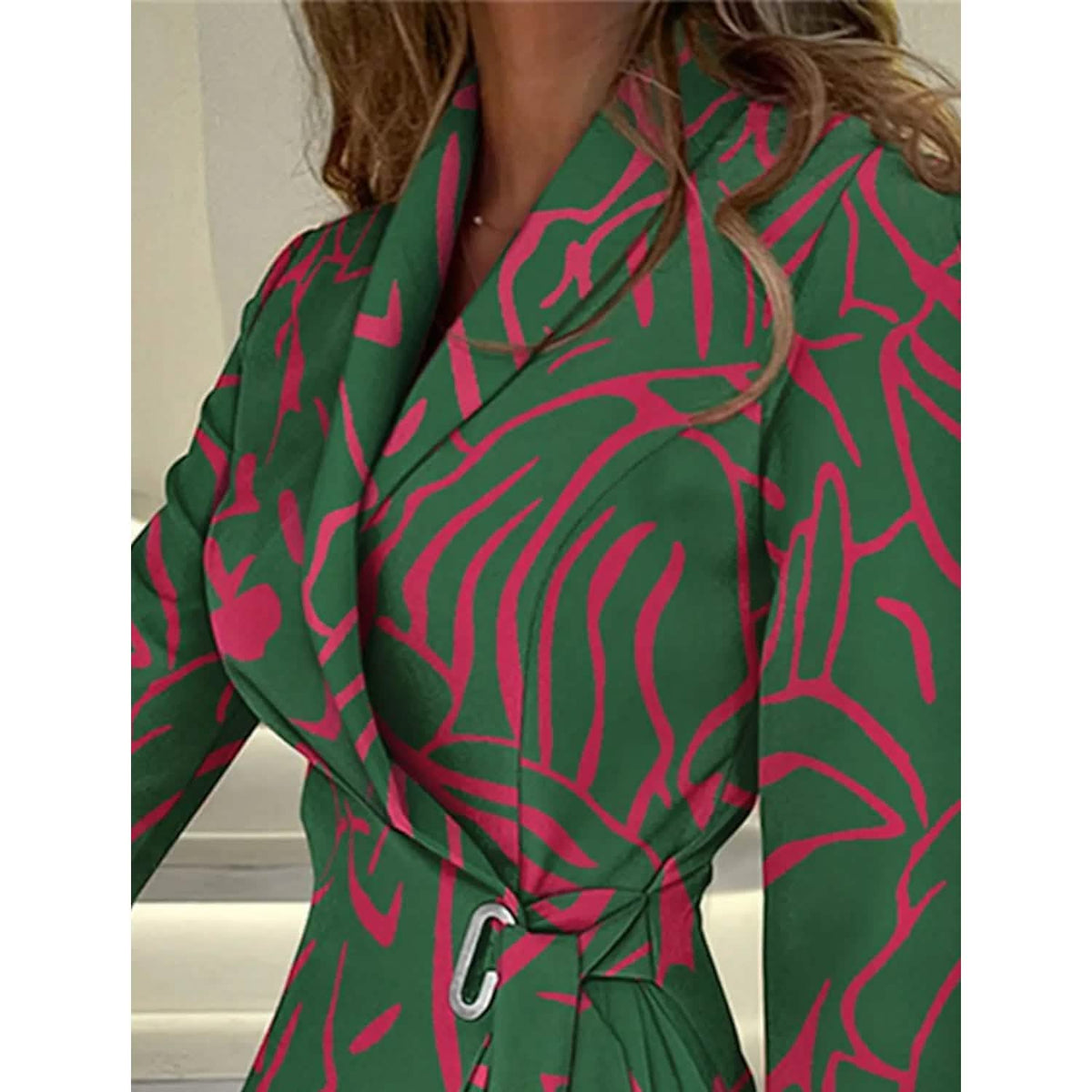 Women's Blazer Dress A Line Dress Knee Length Ruched Print Dress - A-1 Thread Vault
