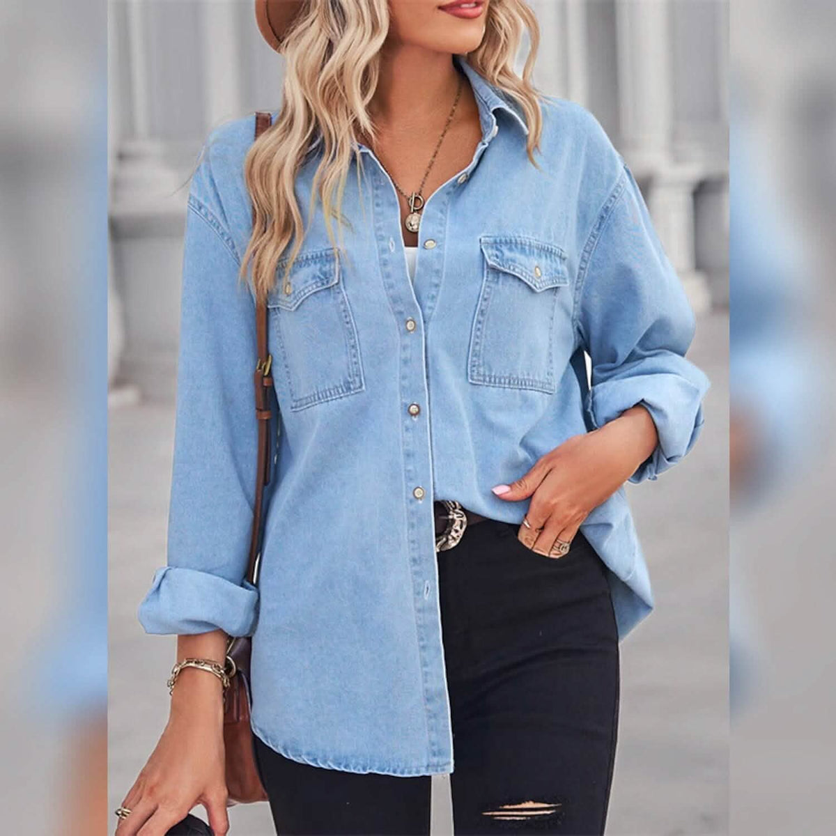 Women's Button Pocket Long Sleeve Casual - A-1 Thread Vault