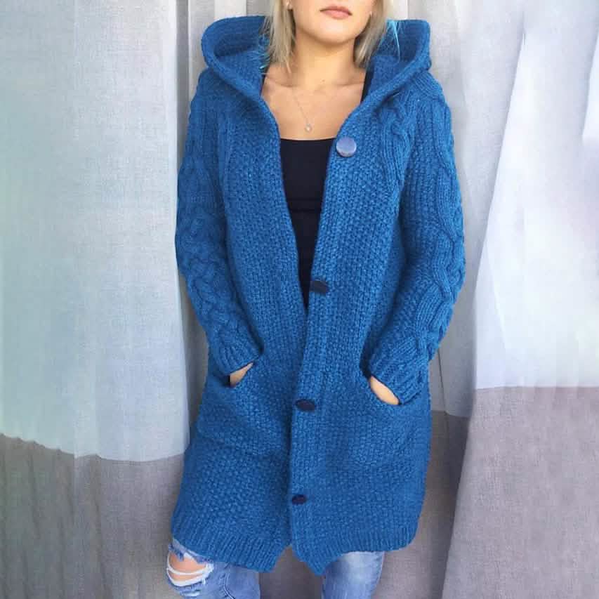 Women's Cardigan Pocket Chunky Long Sleeve Sweater - A-1 Thread Vault