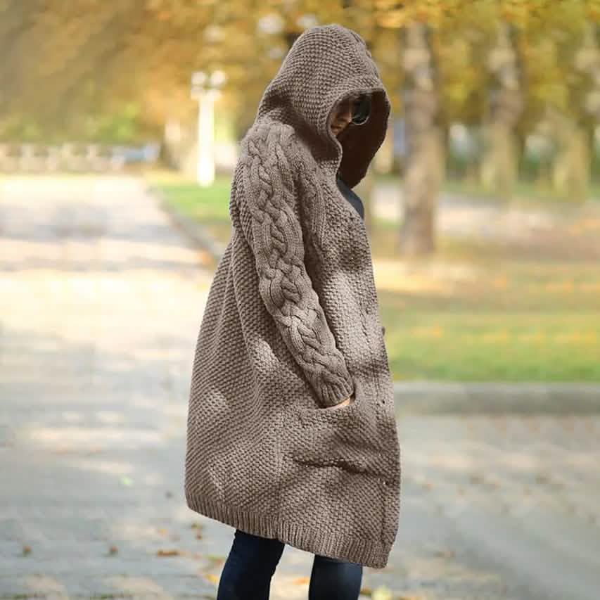 Women's Cardigan Pocket Chunky Long Sleeve Sweater - A-1 Thread Vault
