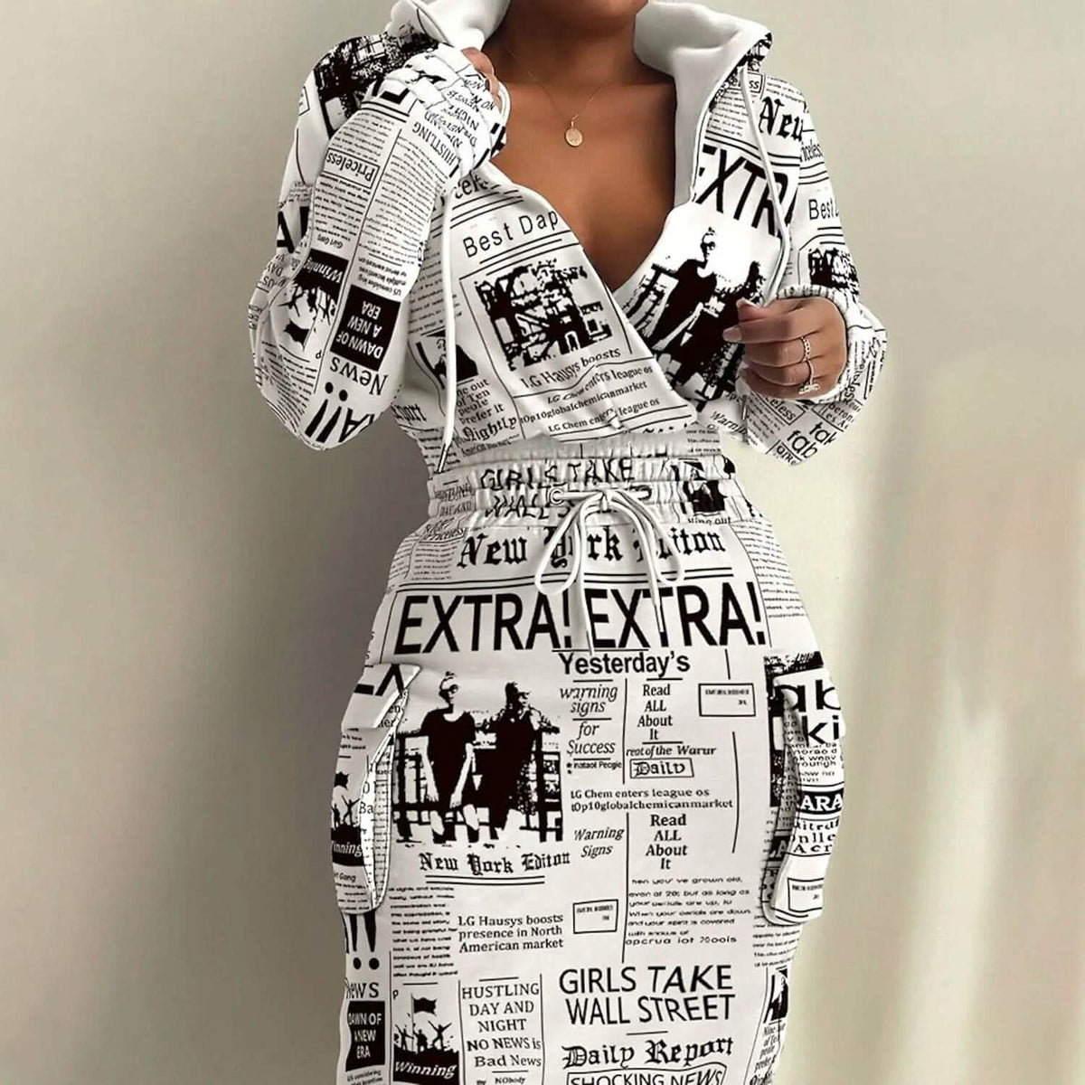Women's Casual Long Sleeve Sweatshirt Dress - A-1 Thread Vault