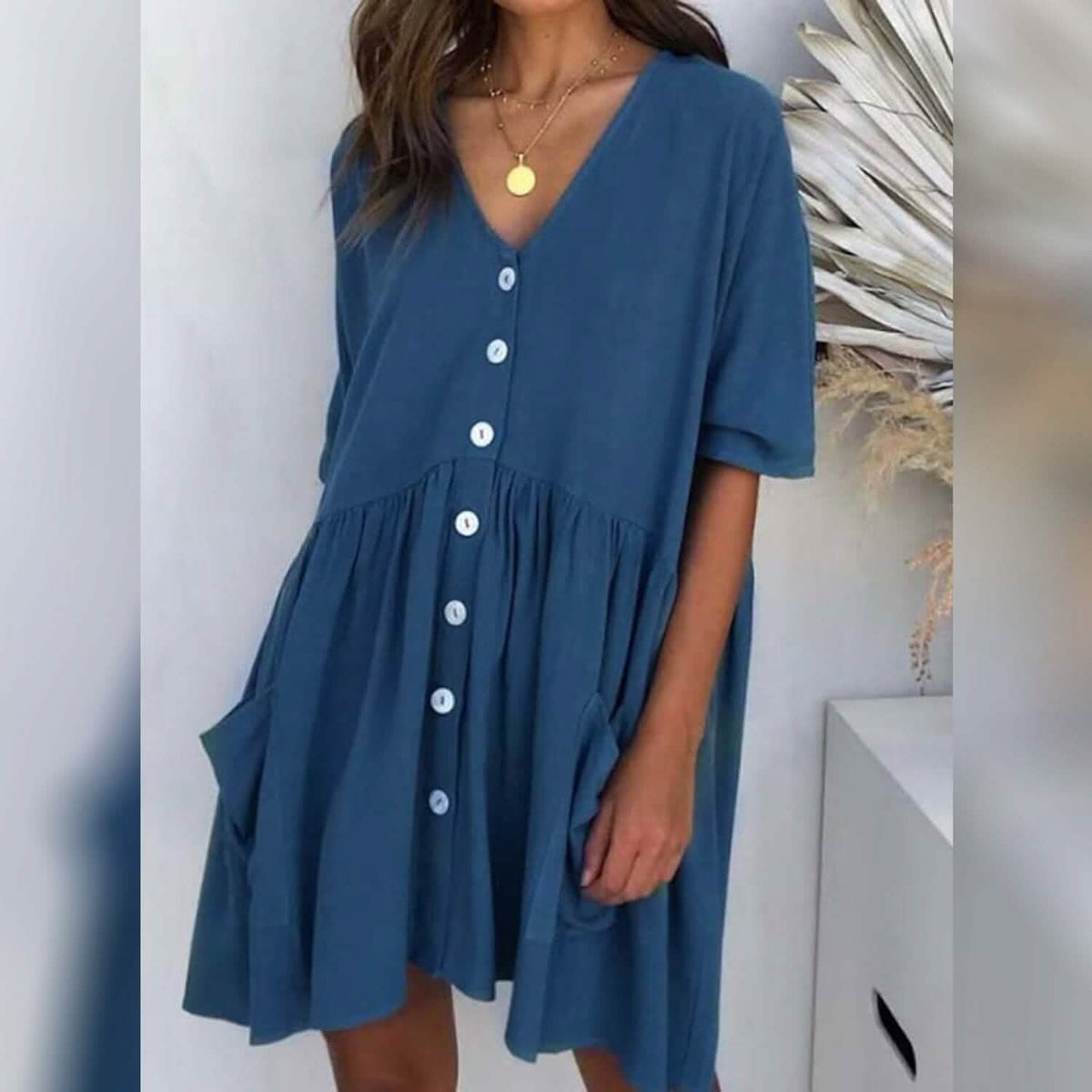 Women's Casual Ruched Loose Fit Dress - A-1 Thread Vault