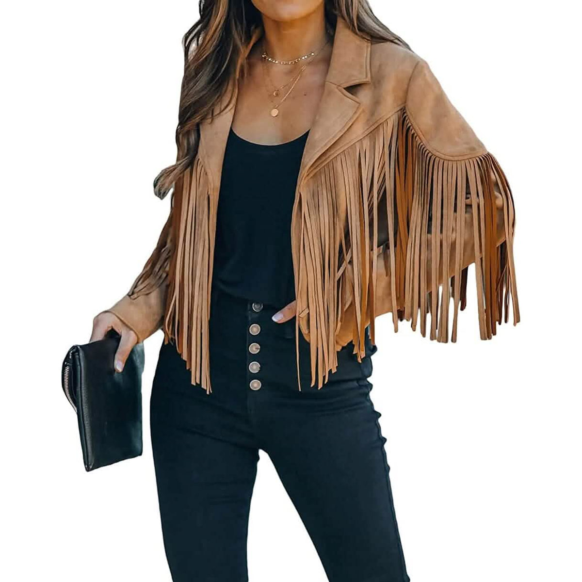 Women's Chic Cropped Tassel Jacket - A-1 Thread Vault