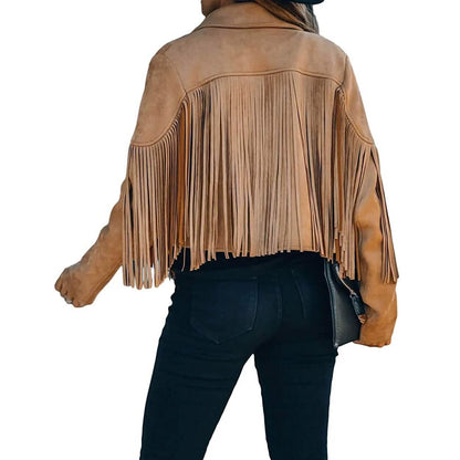 Women's Chic Cropped Tassel Jacket - A-1 Thread Vault