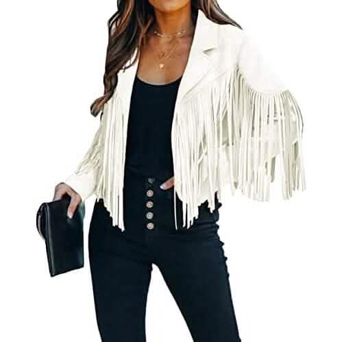 Women's Chic Cropped Tassel Jacket - A-1 Thread Vault