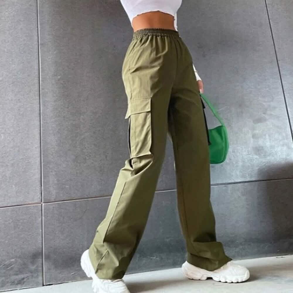 Women's Chinos Cargo Mid Waist Pants - A-1 Thread Vault