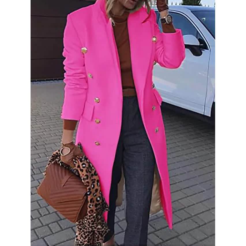 Women's Coat Regular Fit Warm Casual Jacket Long Sleeve Solid Color - A-1 Thread Vault