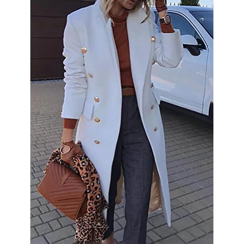 Women's Coat Regular Fit Warm Casual Jacket Long Sleeve Solid Color - A-1 Thread Vault