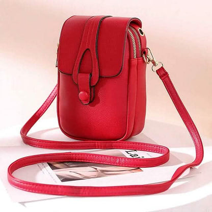 Women's Crossbody Leather Solid Color Plain Bag Wallet - A-1 Thread Vault