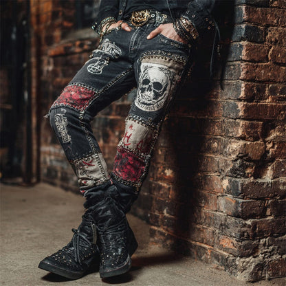 Womens Denim Jeans Womens Trousers With Colorful 3D Floral Prints - A-1 Thread Vault