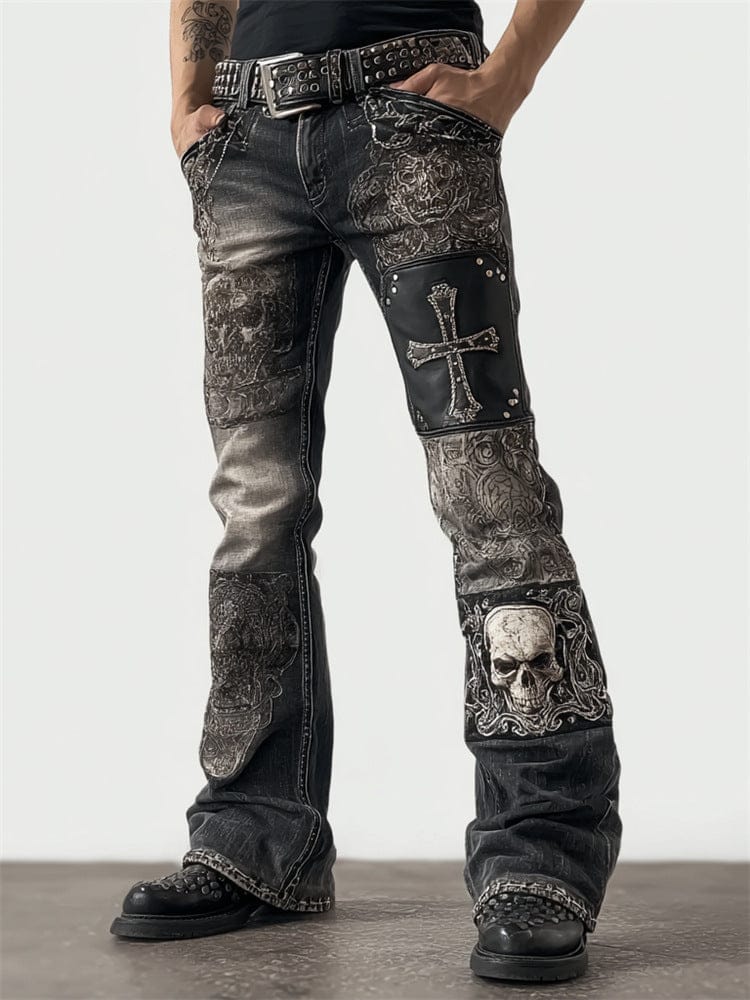 Womens Denim Jeans Womens Trousers With Colorful 3D Floral Prints - A-1 Thread Vault