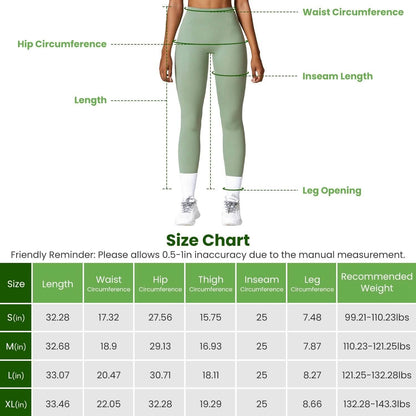 Women's High Waist Workout Leggings Tummy Control Compression with 25" Inseam No Front Seam - A-1 Thread Vault