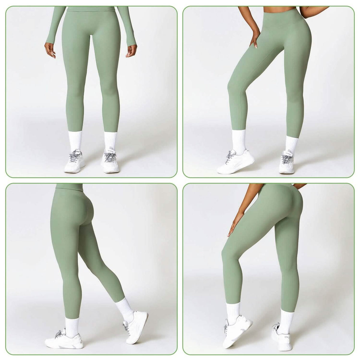Women's High Waist Workout Leggings Tummy Control Compression with 25" Inseam No Front Seam - A-1 Thread Vault
