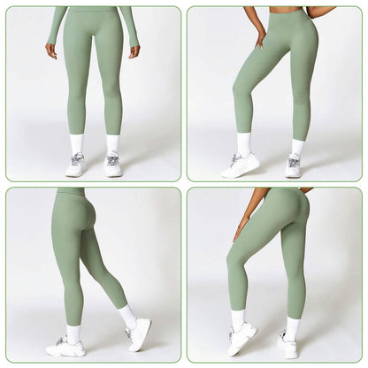 Women's High Waist Workout Leggings Tummy Control Compression with 25" Inseam No Front Seam - A-1 Thread Vault