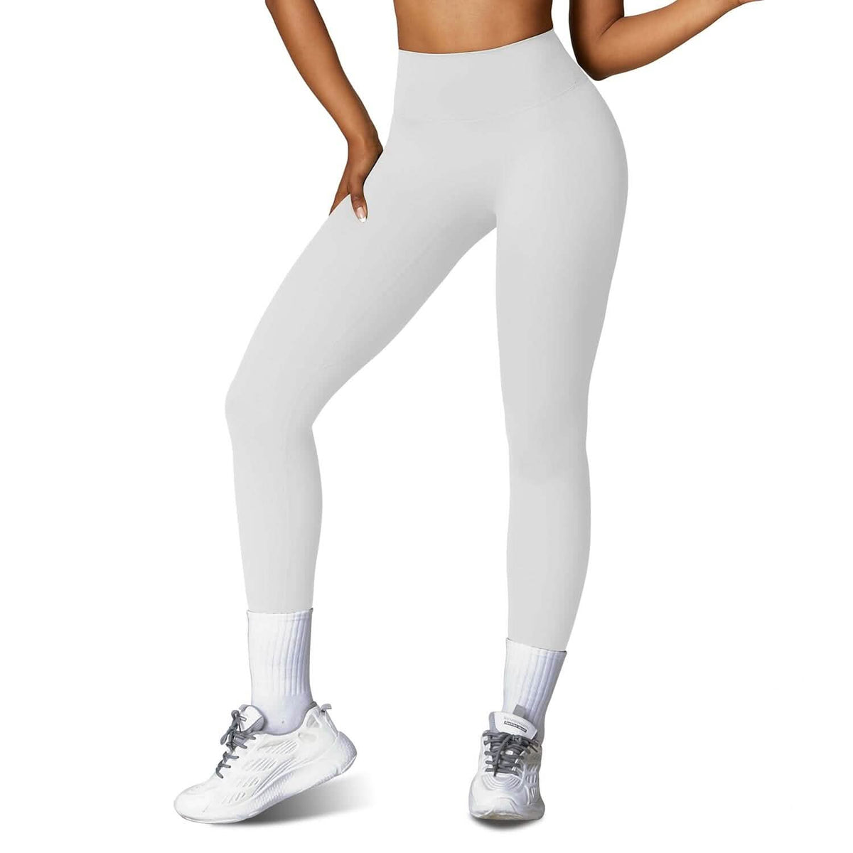 Women's High Waist Workout Leggings Tummy Control Compression with 25" Inseam No Front Seam - A-1 Thread Vault
