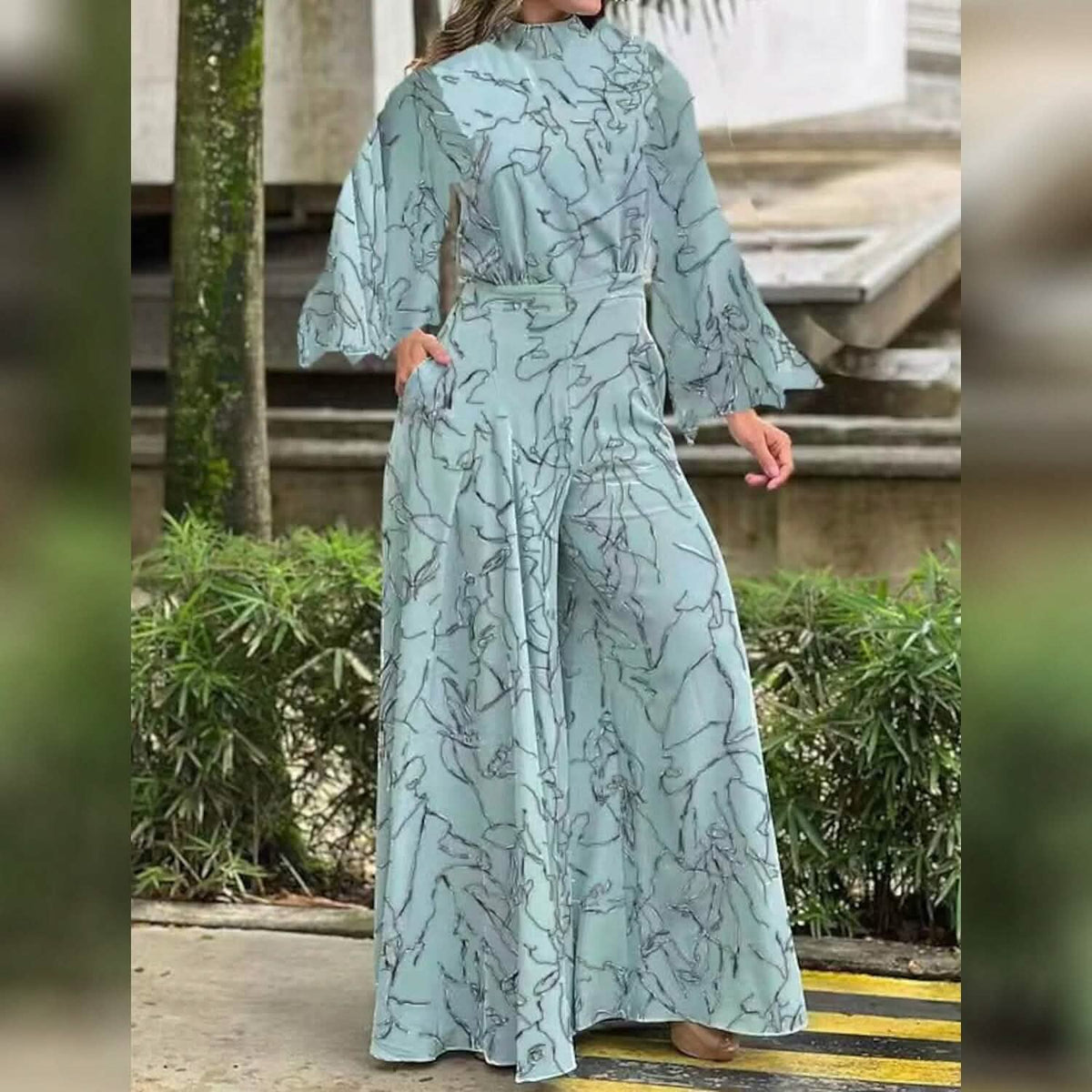 Women's Jumpsuit Pocket Print Floral Stand Collar Streetwear - A-1 Thread Vault