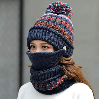 Women's Knitted Hat Scarf Mask Set - A-1 Thread Vault
