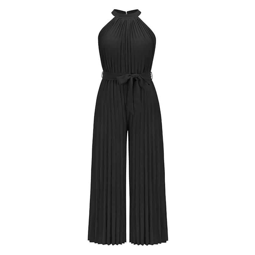 Women's Lace-Up Halter Casual Wide-Leg Jumpsuit - A-1 Thread Vault