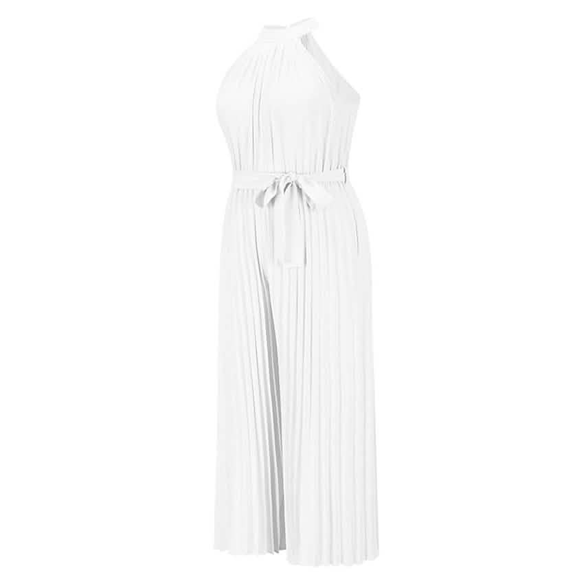Women's Lace-Up Halter Casual Wide-Leg Jumpsuit - A-1 Thread Vault