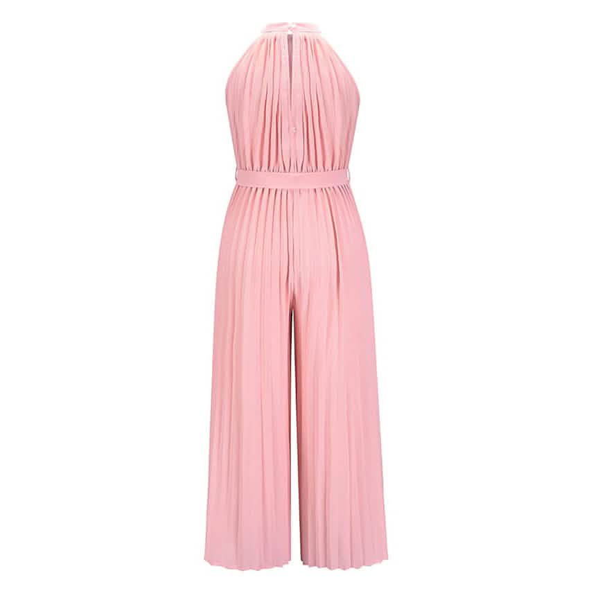 Women's Lace-Up Halter Casual Wide-Leg Jumpsuit - A-1 Thread Vault