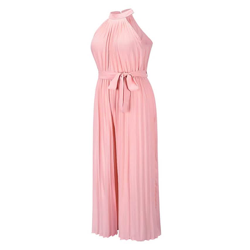 Women's Lace-Up Halter Casual Wide-Leg Jumpsuit - A-1 Thread Vault