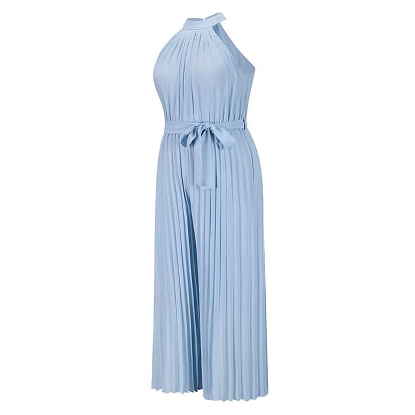 Women's Lace-Up Halter Casual Wide-Leg Jumpsuit - A-1 Thread Vault
