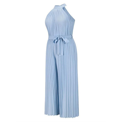 Women's Lace-Up Halter Casual Wide-Leg Jumpsuit - A-1 Thread Vault