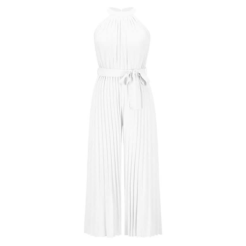 Women's Lace-Up Halter Casual Wide-Leg Jumpsuit - A-1 Thread Vault