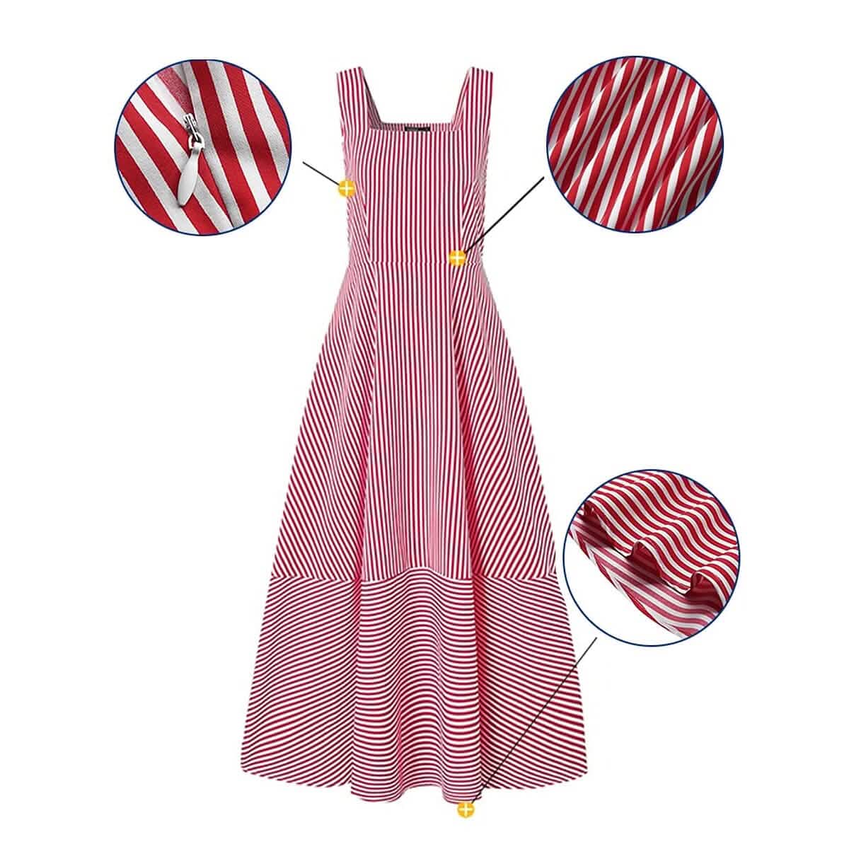 Women's Long A Line Striped Maxi Dress - A-1 Thread Vault