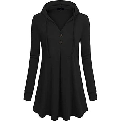 Women's Long Sleeve Hooded Tunic Tops - A-1 Thread Vault