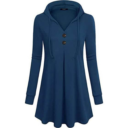 Women's Long Sleeve Hooded Tunic Tops - A-1 Thread Vault