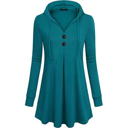Women's Long Sleeve Hooded Tunic Tops - A-1 Thread Vault