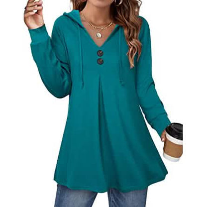 Women's Long Sleeve Hooded Tunic Tops - A-1 Thread Vault