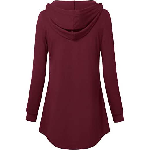 Women's Long Sleeve Hooded Tunic Tops - A-1 Thread Vault
