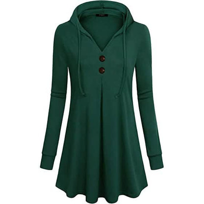 Women's Long Sleeve Hooded Tunic Tops - A-1 Thread Vault