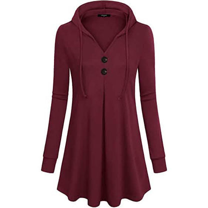 Women's Long Sleeve Hooded Tunic Tops - A-1 Thread Vault