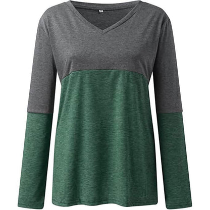 Women's Long Sleeve V Neck Loose Basic Shirt - A-1 Thread Vault