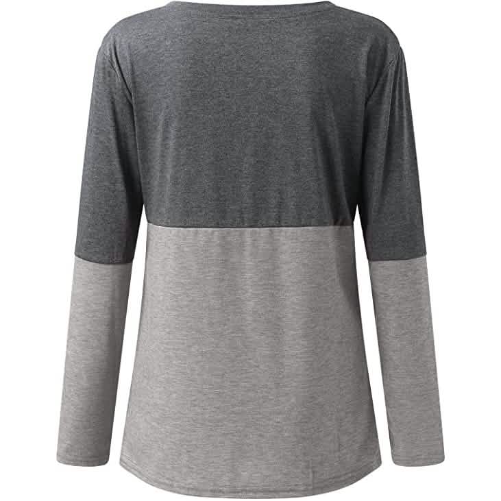 Women's Long Sleeve V Neck Loose Basic Shirt - A-1 Thread Vault