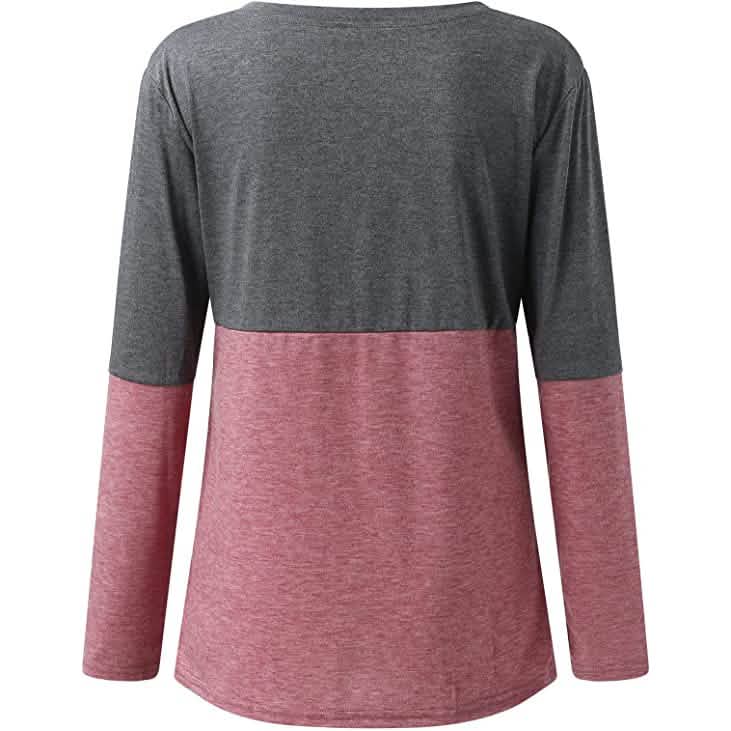 Women's Long Sleeve V Neck Loose Basic Shirt - A-1 Thread Vault
