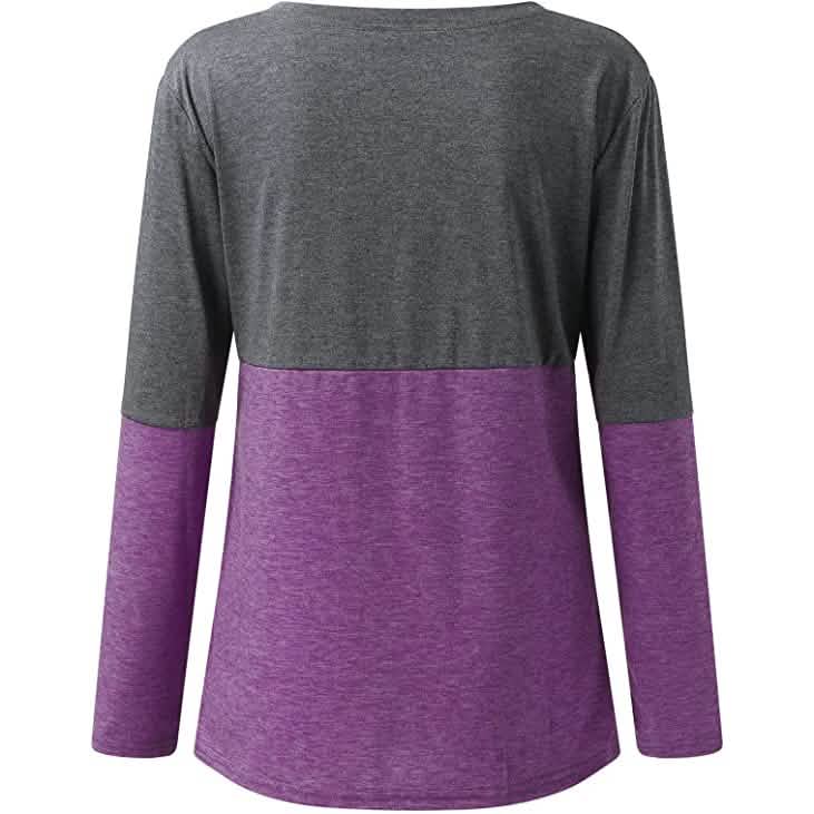 Women's Long Sleeve V Neck Loose Basic Shirt - A-1 Thread Vault